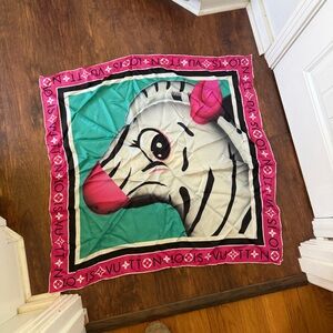 Louis Vuitton Whimsical Zebra silk scarf